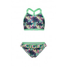 Just Beach Girls aop bikini with braided backside and ruffle pants Tropical Palms